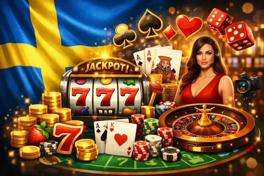 spelutbudet på godkända casinon i Sverige